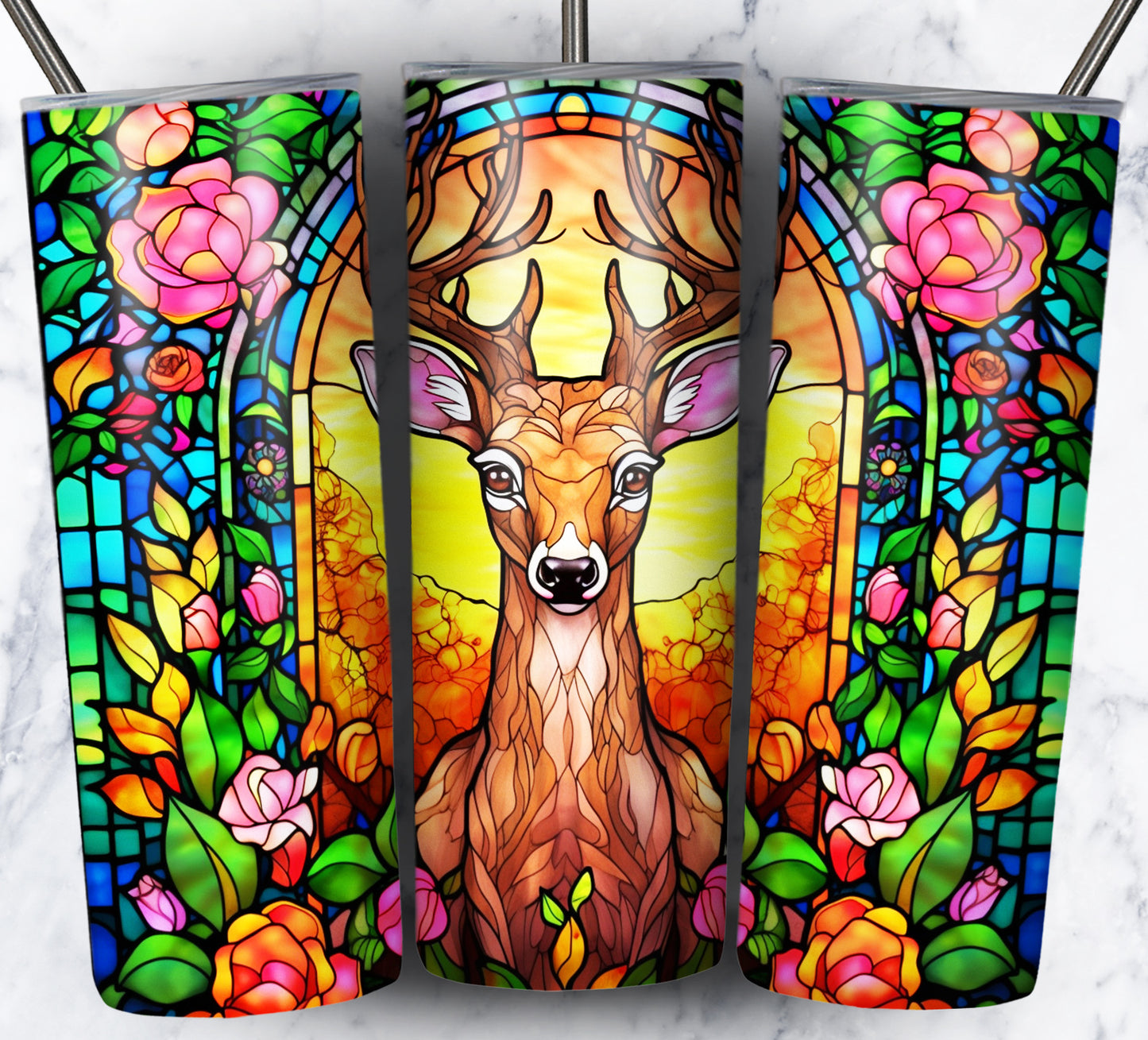 Stain Glass Animals Sublimation Tumbler Images Bundle 20 oz