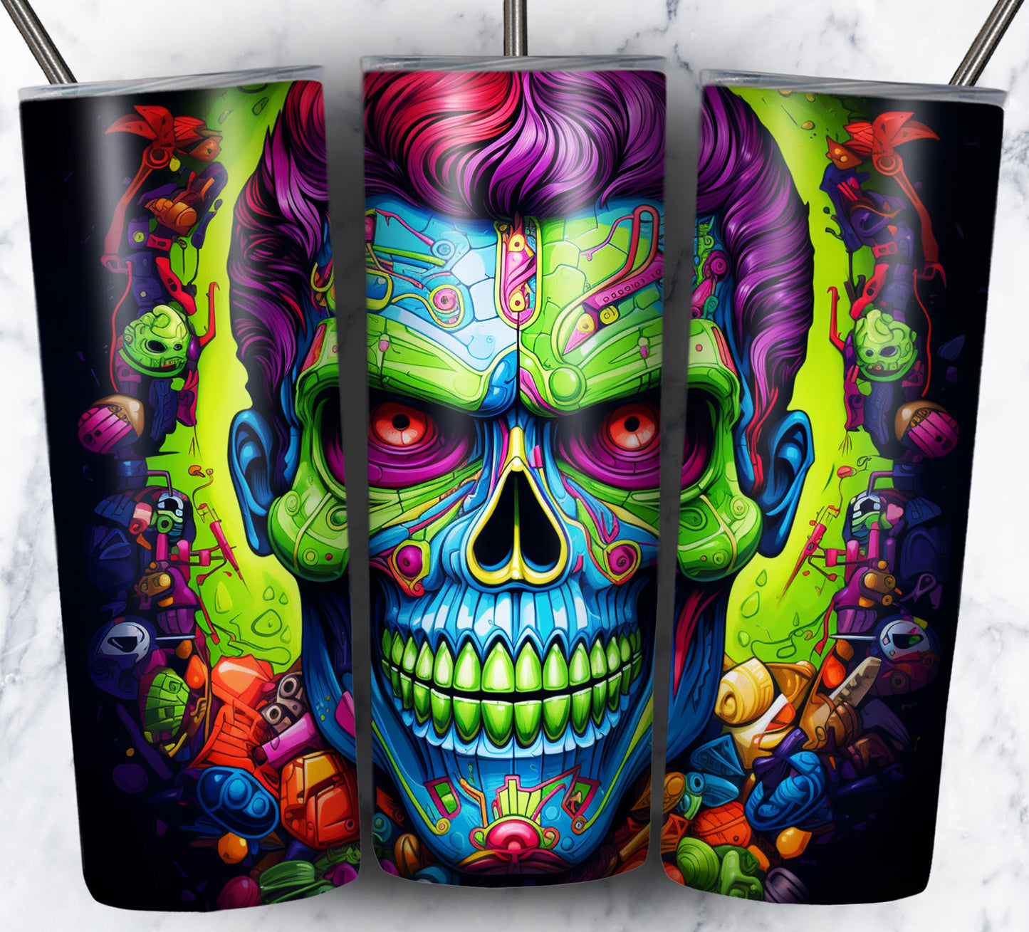 Superhero SugarSkull Sublimation 20oz Tumbler Images Bundle