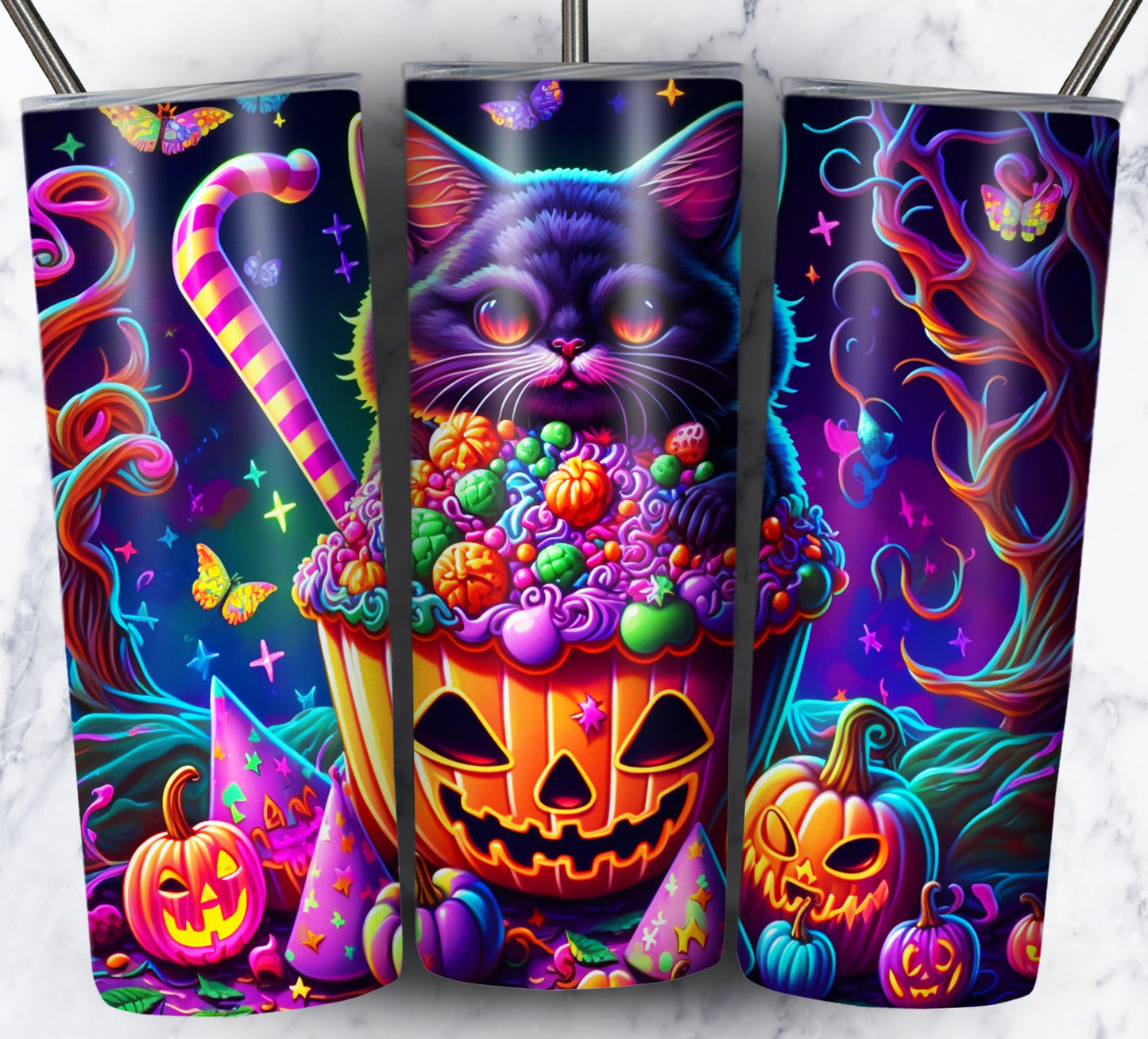 100+ Neon Halloween Bundle Pack 20oz Sublimation Images