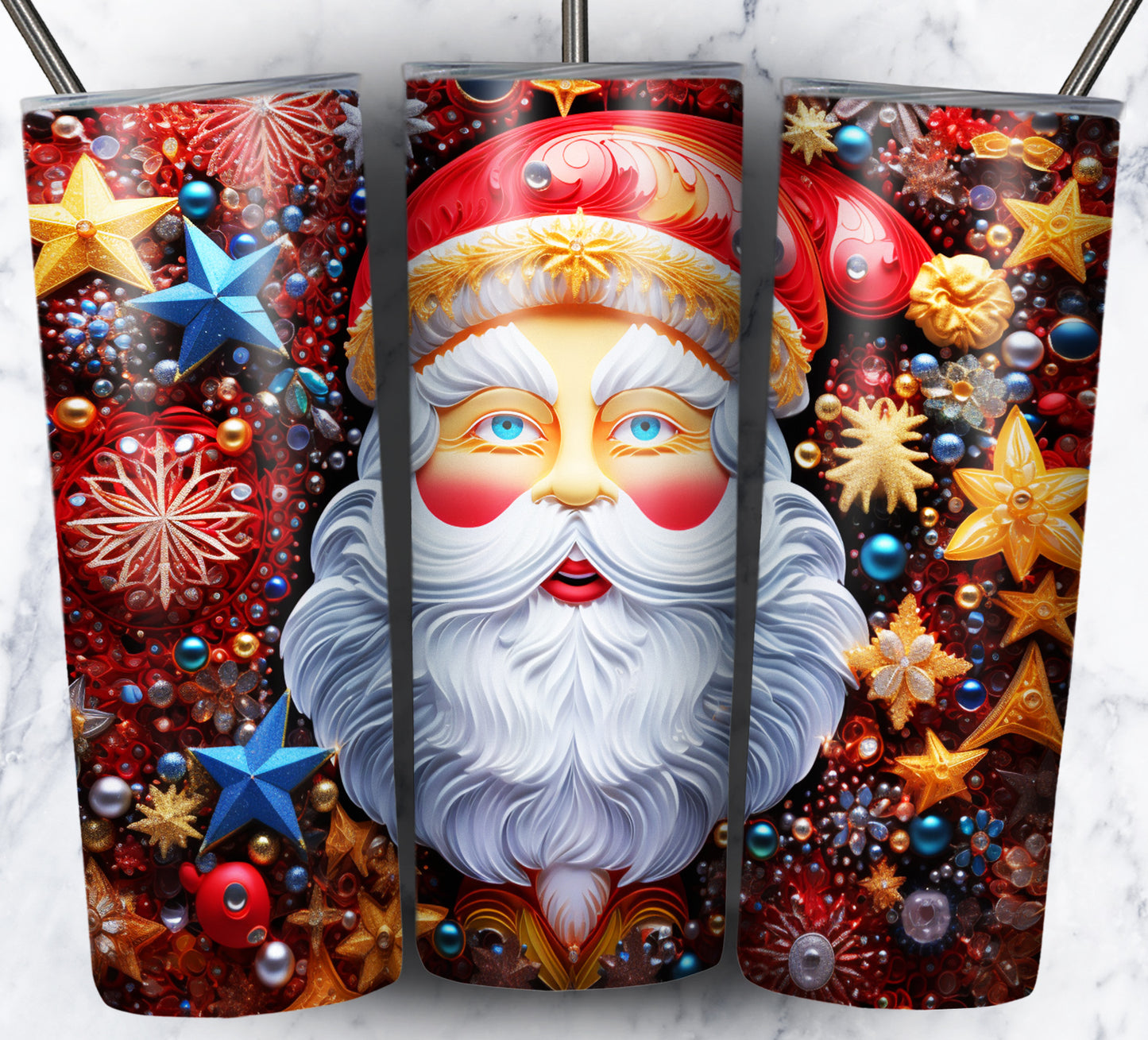 60+ 3D Christmas Floral Sublimation 20oz Images Bundle