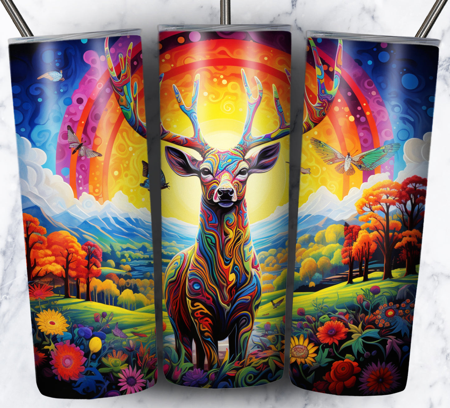 Psychedelic Animals Sublimation 20oz Tumbler Images Bundle