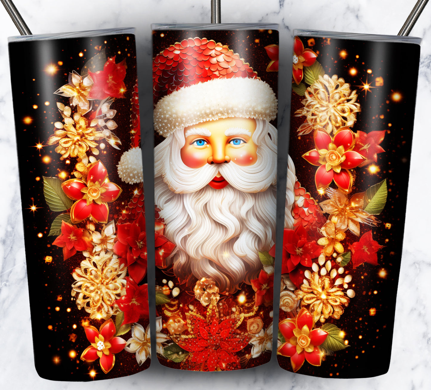 60+ 3D Christmas Floral Sublimation 20oz Images Bundle