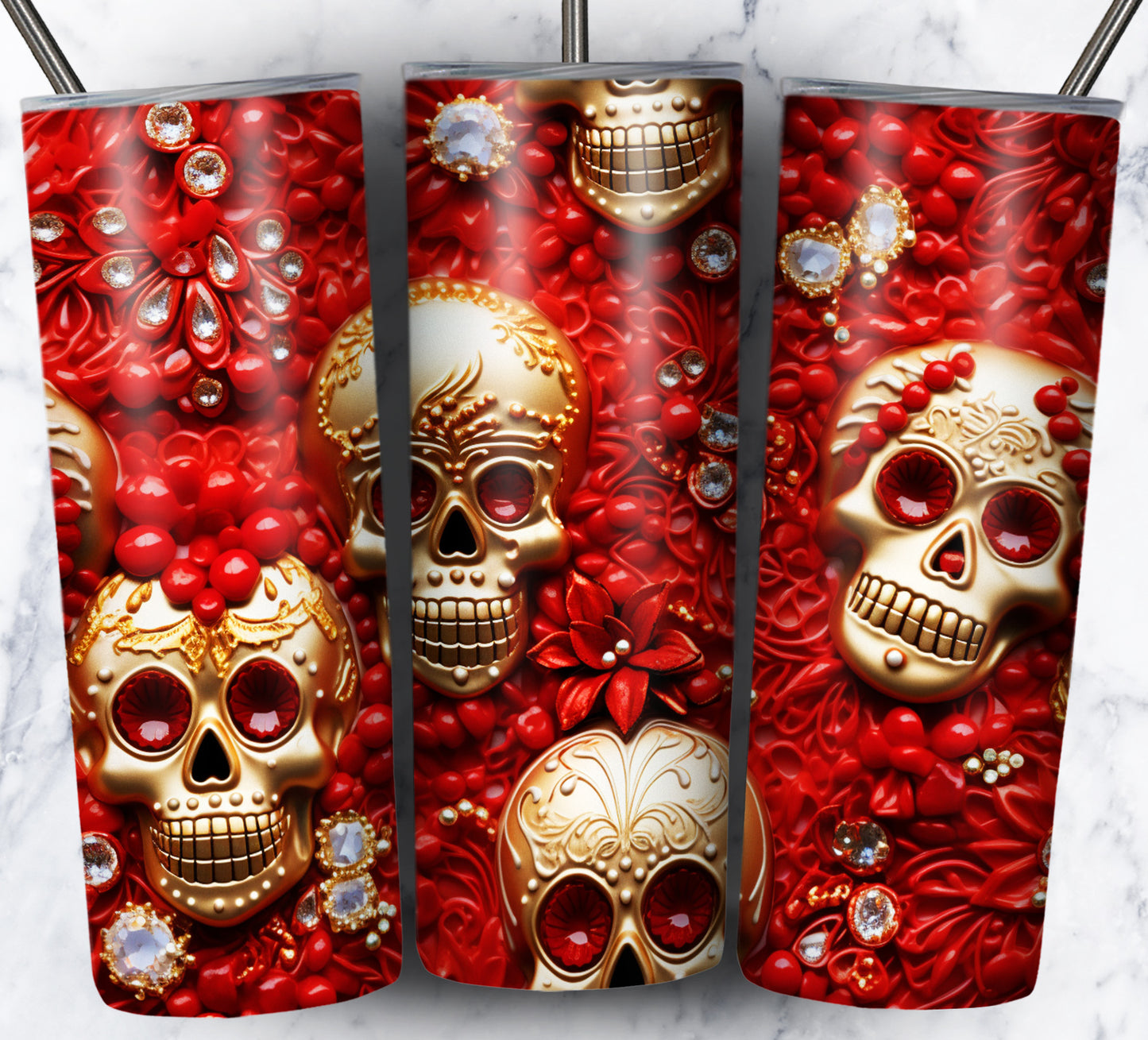 Skull Gems Sublimation 20oz Tumbler Images Bundle