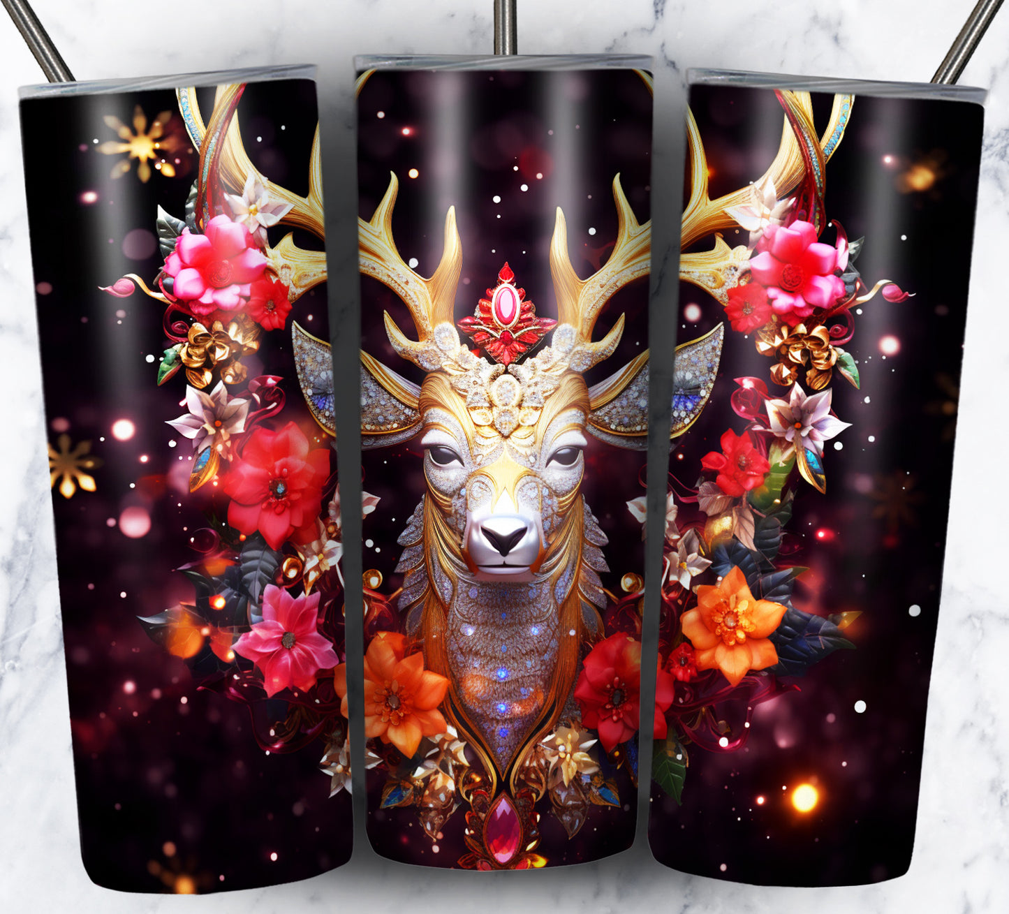 60+ 3D Christmas Floral Sublimation 20oz Images Bundle