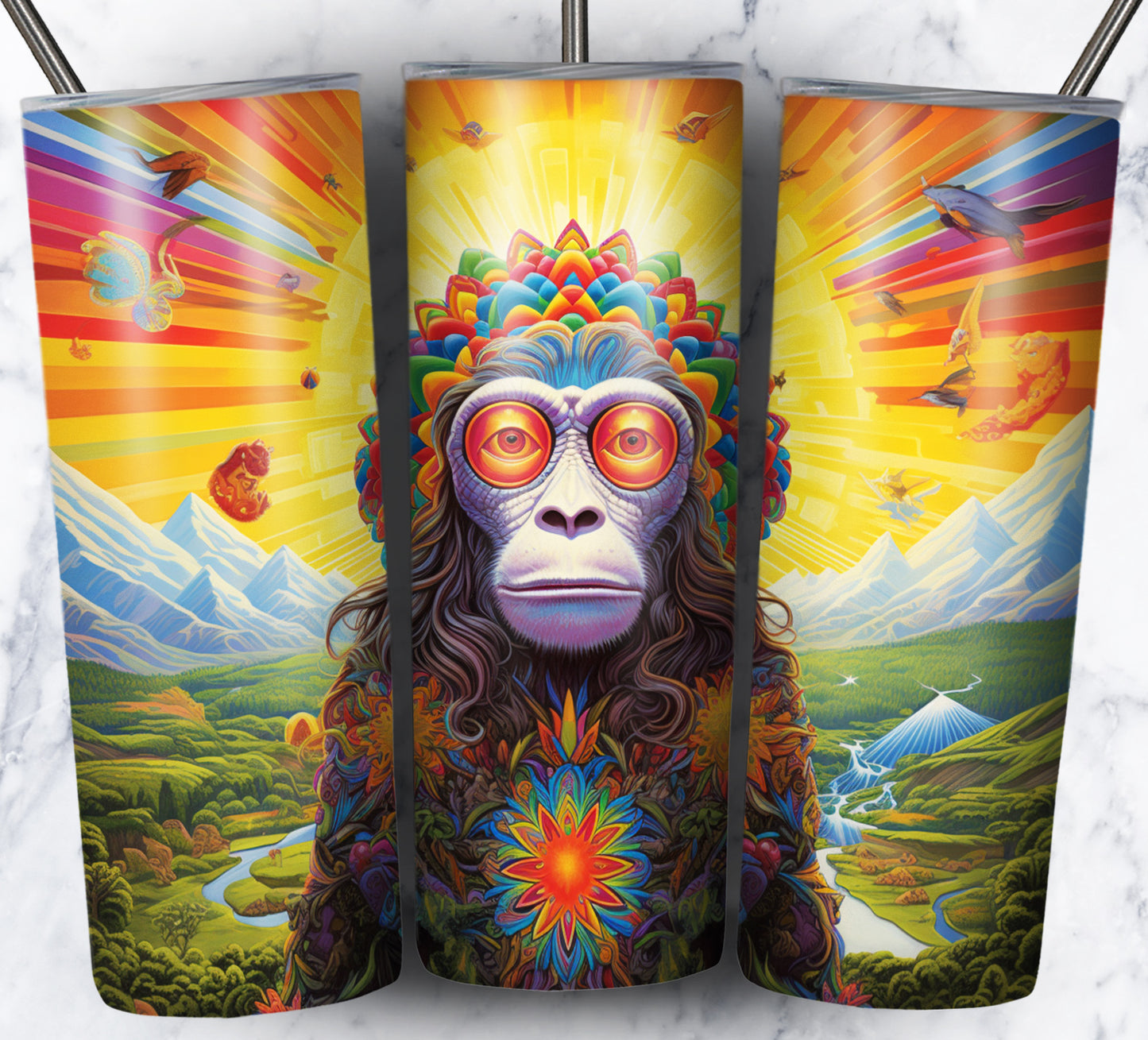 Psychedelic Animals Sublimation 20oz Tumbler Images Bundle