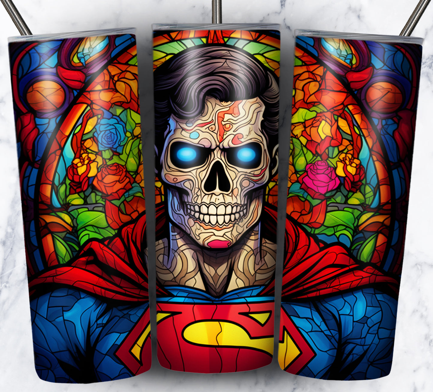 Superhero SugarSkull Sublimation 20oz Tumbler Images Bundle