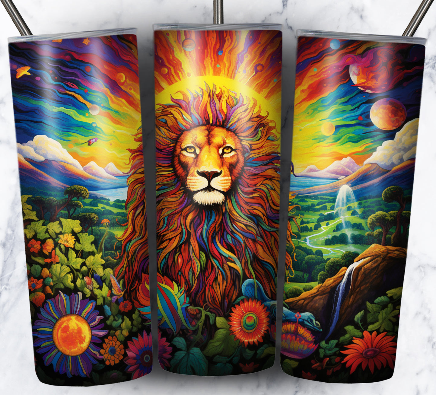 Psychedelic Animals Sublimation 20oz Tumbler Images Bundle