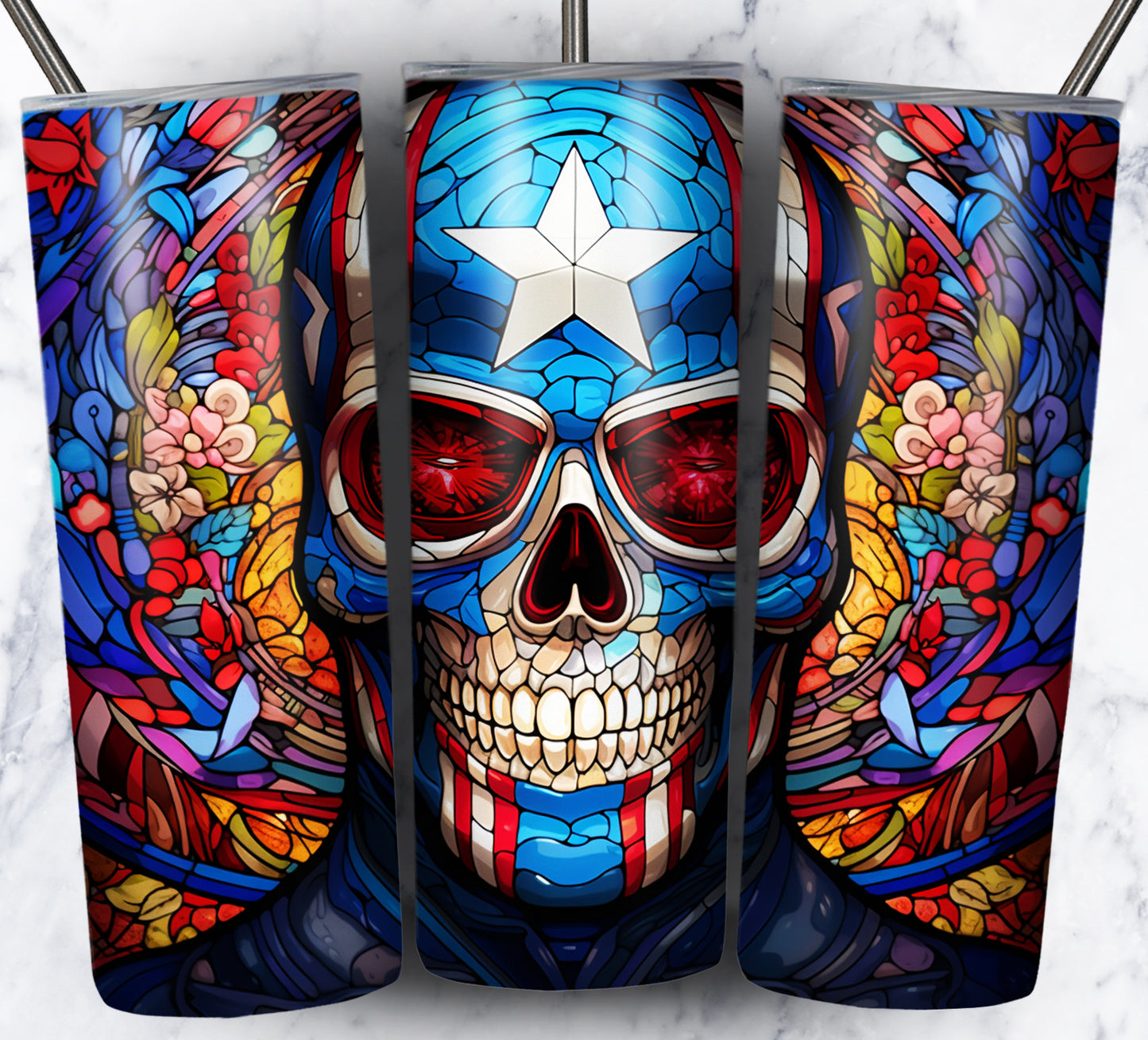 Superhero SugarSkull Sublimation 20oz Tumbler Images Bundle