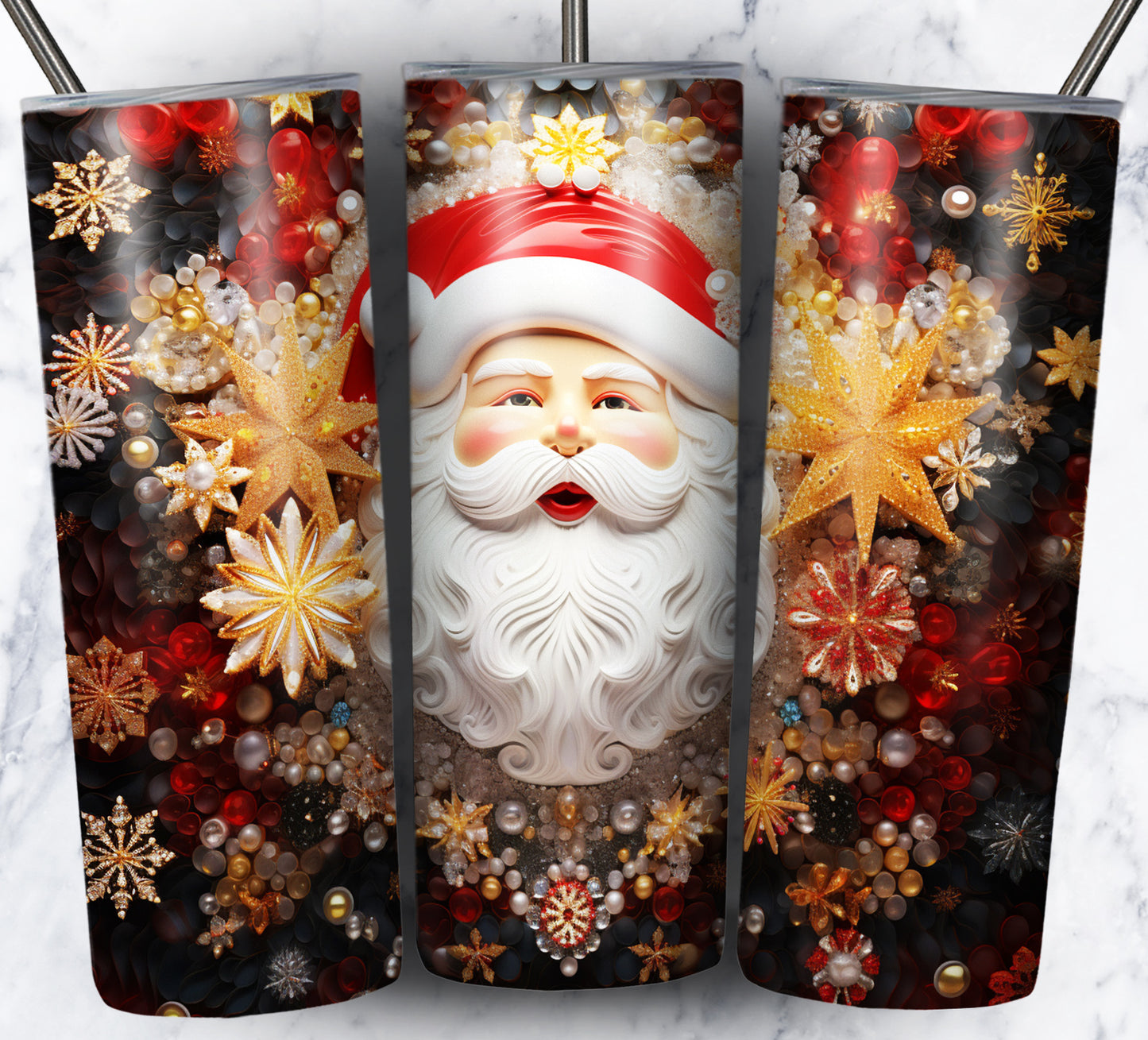 60+ 3D Christmas Floral Sublimation 20oz Images Bundle