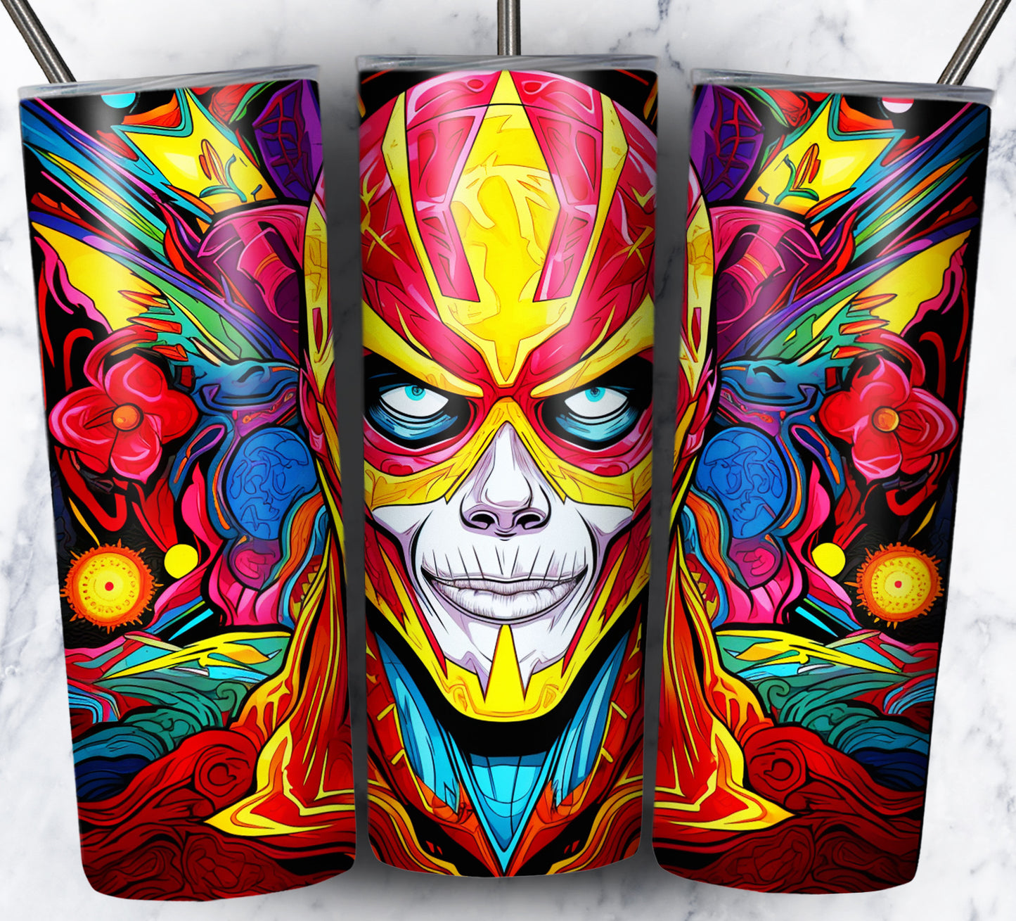 Superhero SugarSkull Sublimation 20oz Tumbler Images Bundle