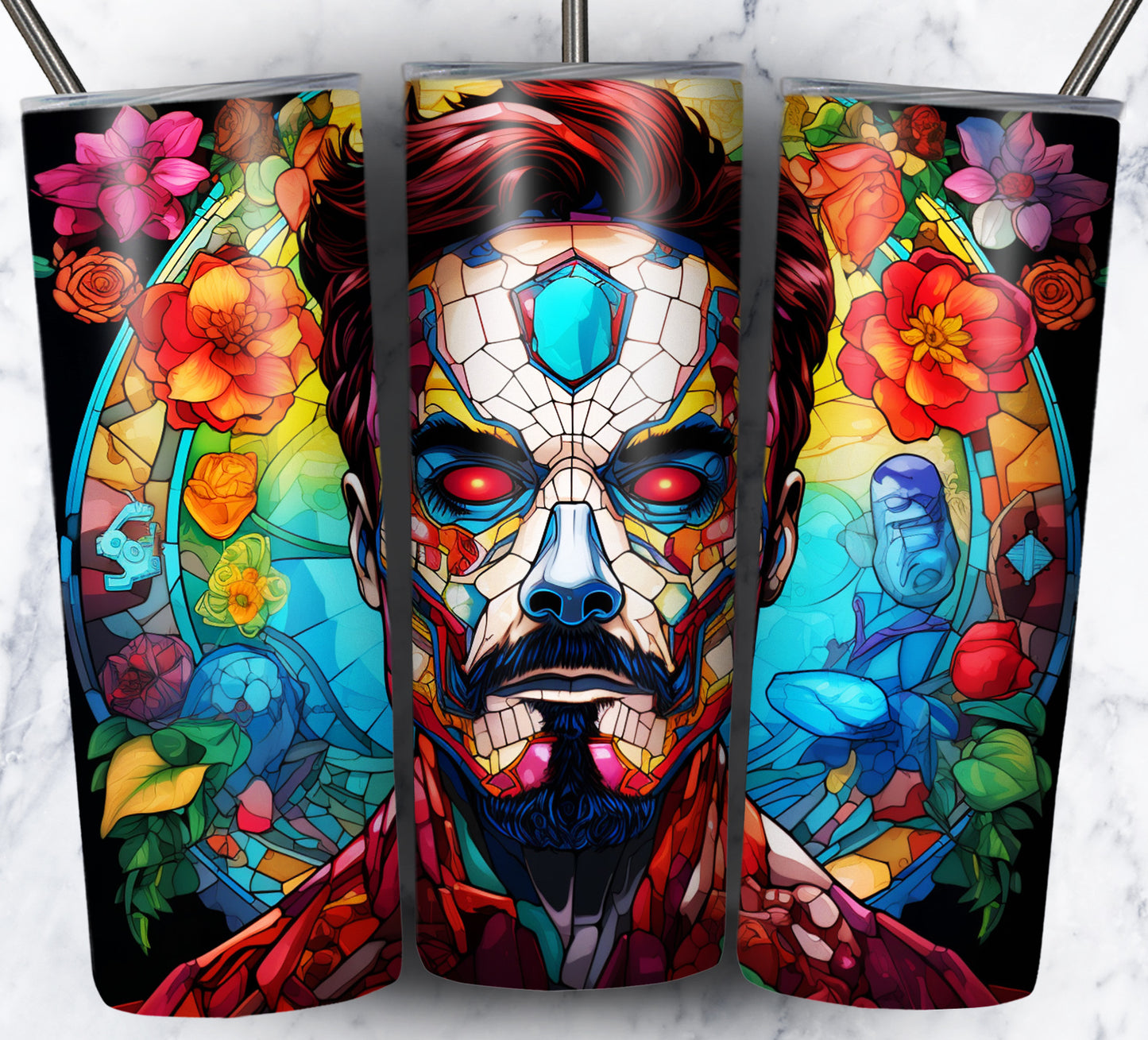 Superhero SugarSkull Sublimation 20oz Tumbler Images Bundle