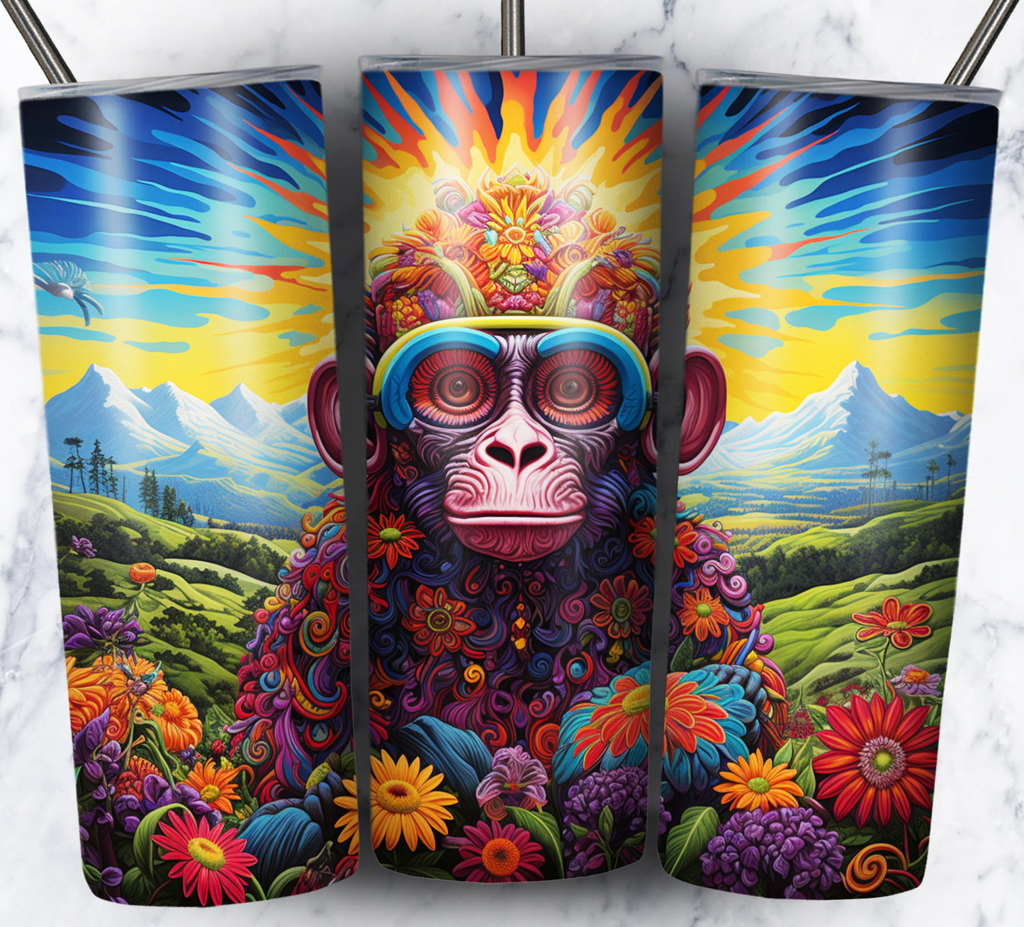 Psychedelic Animals Sublimation 20oz Tumbler Images Bundle