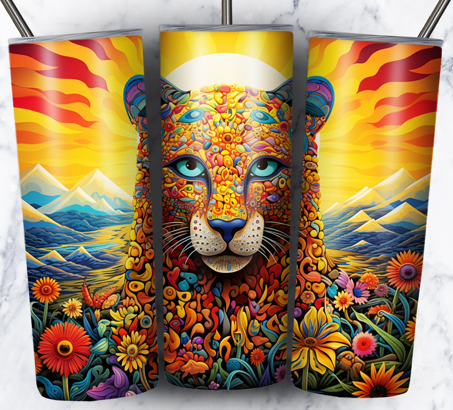 Psychedelic Animals Sublimation 20oz Tumbler Images Bundle