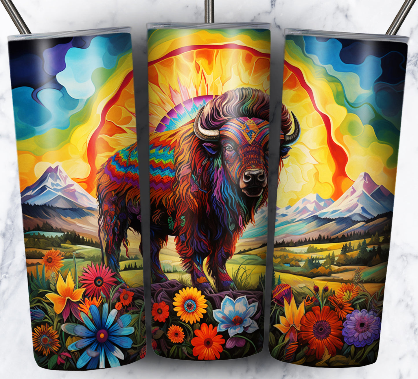 Psychedelic Animals Sublimation 20oz Tumbler Images Bundle