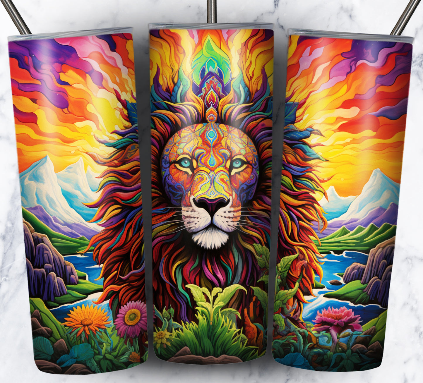 Psychedelic Animals Sublimation 20oz Tumbler Images Bundle