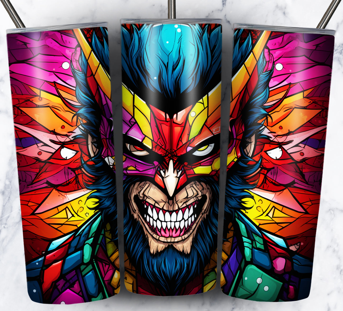 Superhero SugarSkull Sublimation 20oz Tumbler Images Bundle