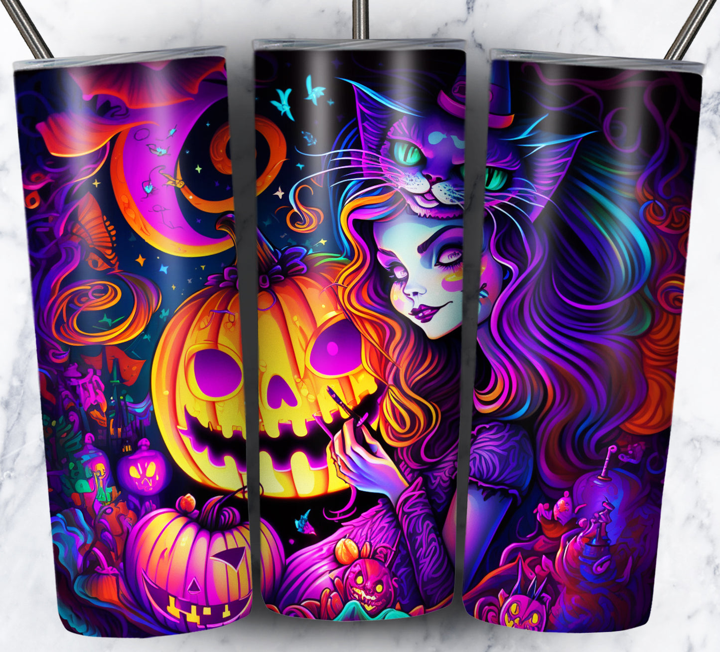 100+ Neon Halloween Bundle Pack 20oz Sublimation Images