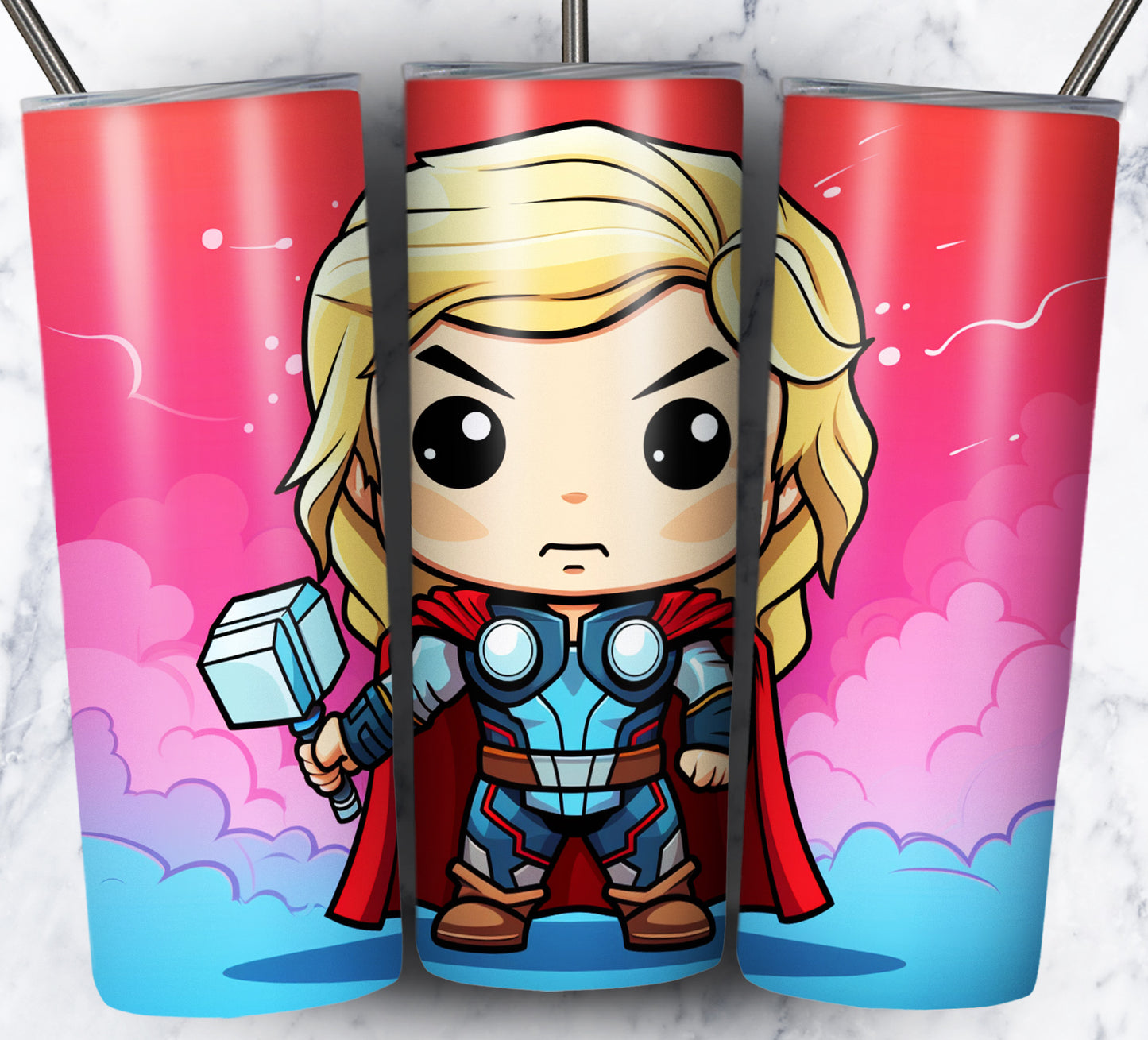 130+ Kid Cartoon Superhero Sublimation 20oz Tumbler Images Bundle