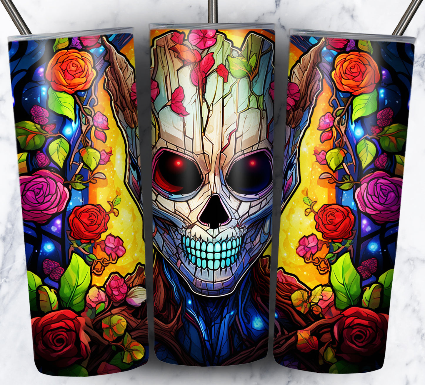 Superhero SugarSkull Sublimation 20oz Tumbler Images Bundle