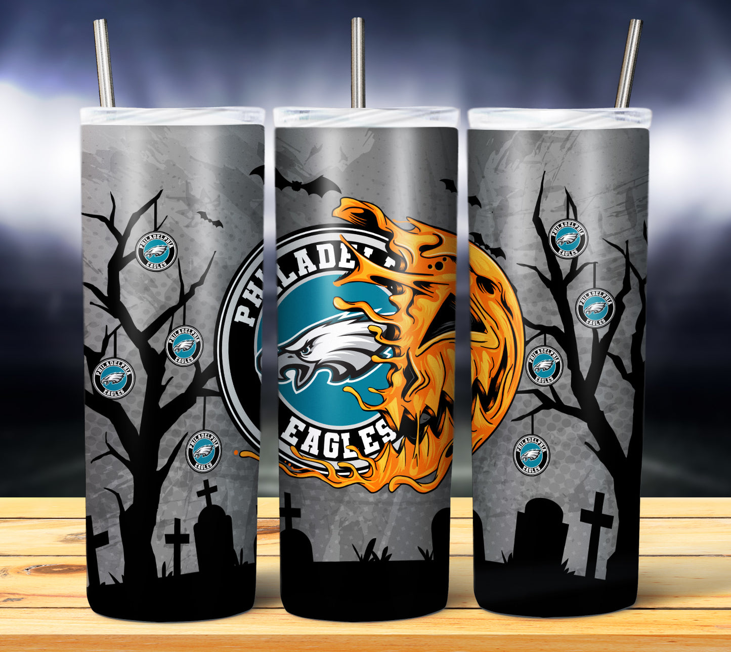 Jack o Lantern Football 20oz Sublimation Tumbler Image