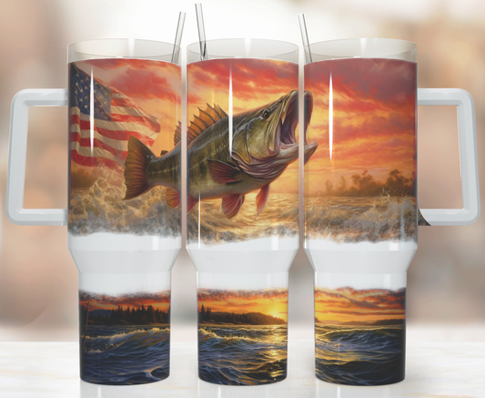 Fishing Sublimation 40oz Tumbler Image