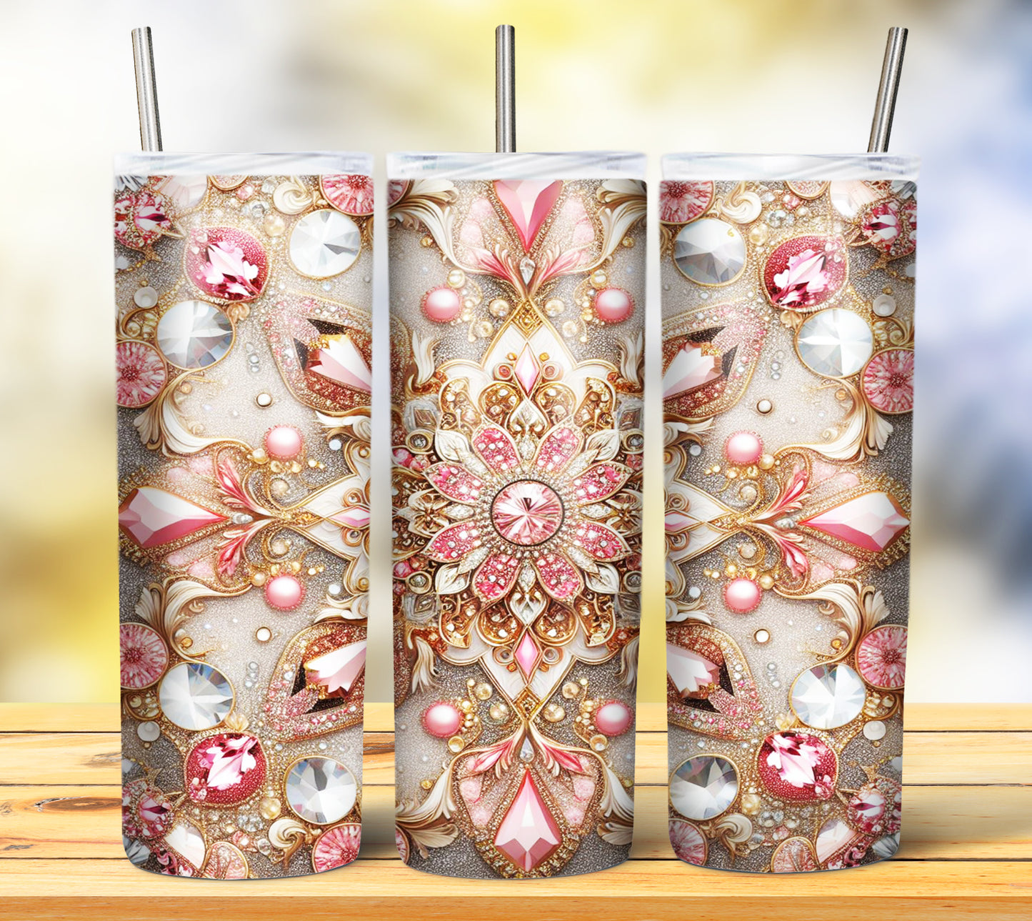 Colorful Gems Sublimation 20oz Tumbler Images Bundle