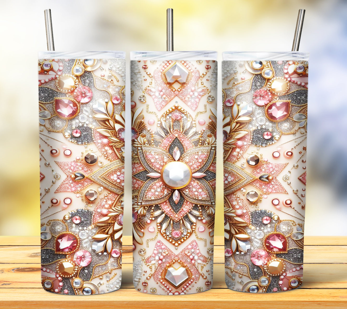 Colorful Gems Sublimation 20oz Tumbler Images Bundle