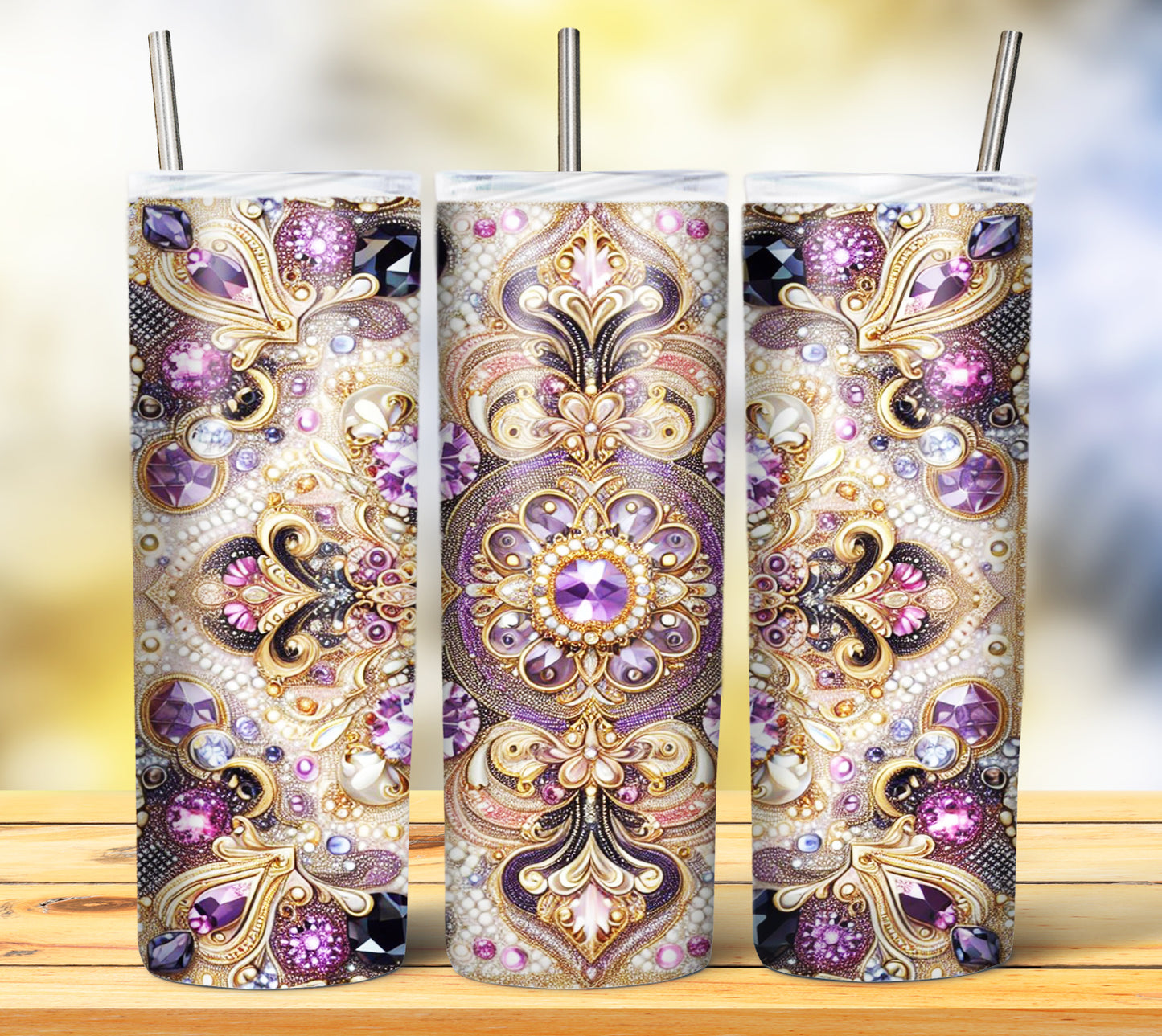 Colorful Gems Sublimation 20oz Tumbler Images Bundle