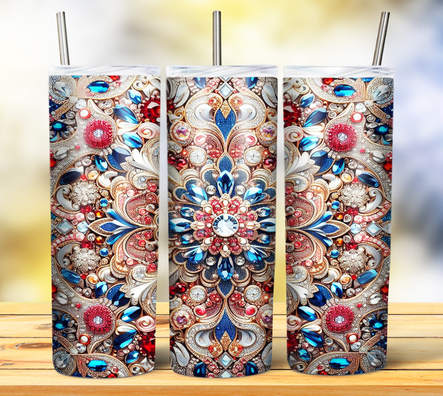 Colorful Gems Sublimation 20oz Tumbler Images Bundle