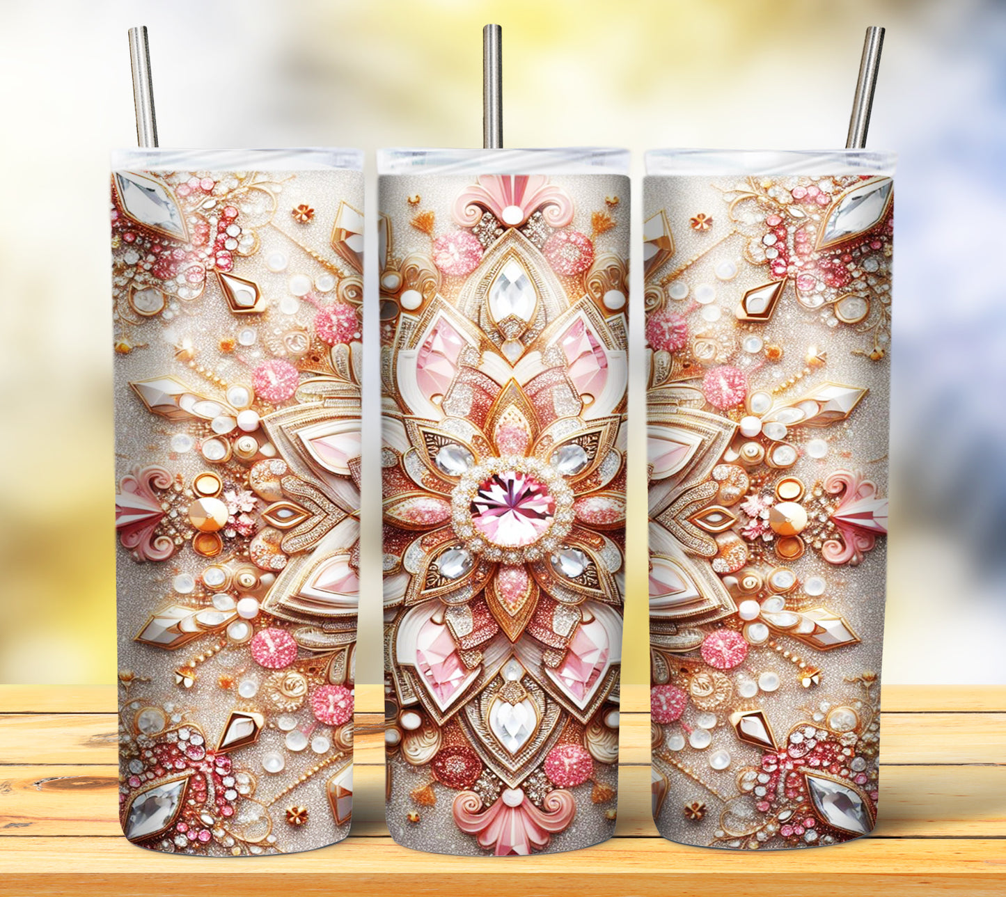 Colorful Gems Sublimation 20oz Tumbler Images Bundle