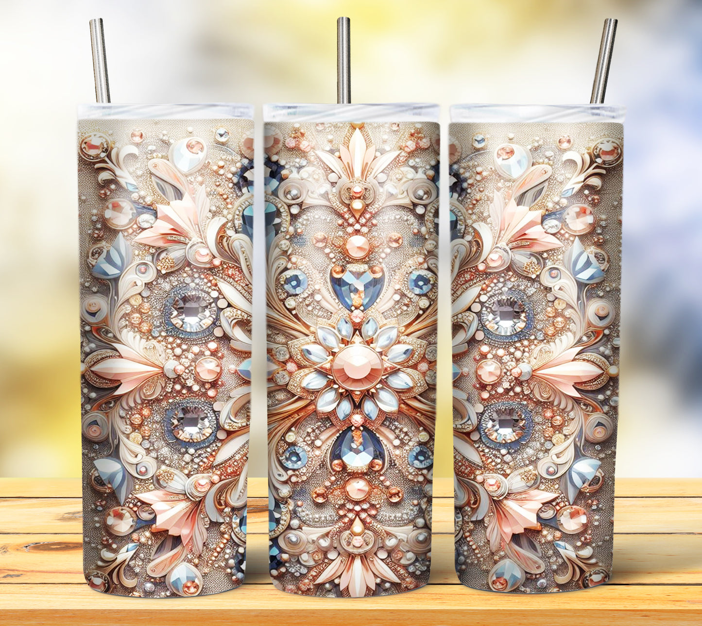 Colorful Gems Sublimation 20oz Tumbler Images Bundle