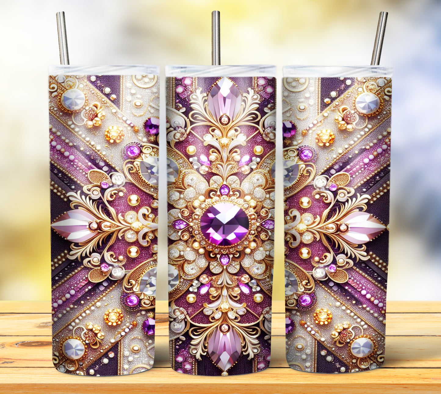 Colorful Gems Sublimation 20oz Tumbler Images Bundle