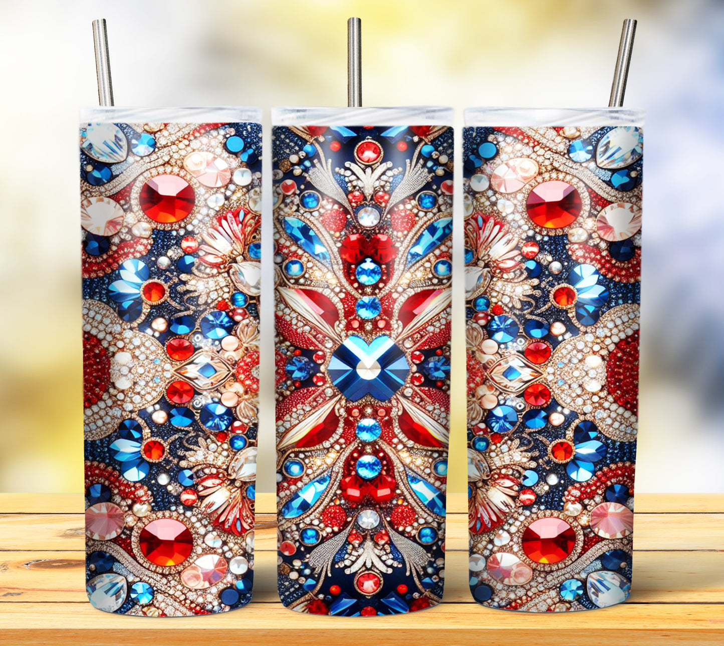 Colorful Gems Sublimation 20oz Tumbler Images Bundle