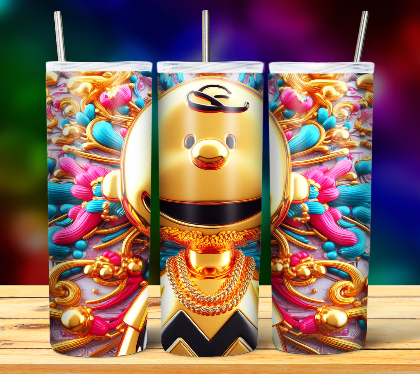 40+ Cartoon Gold Sublimation 20oz Tumbler Images Bundle