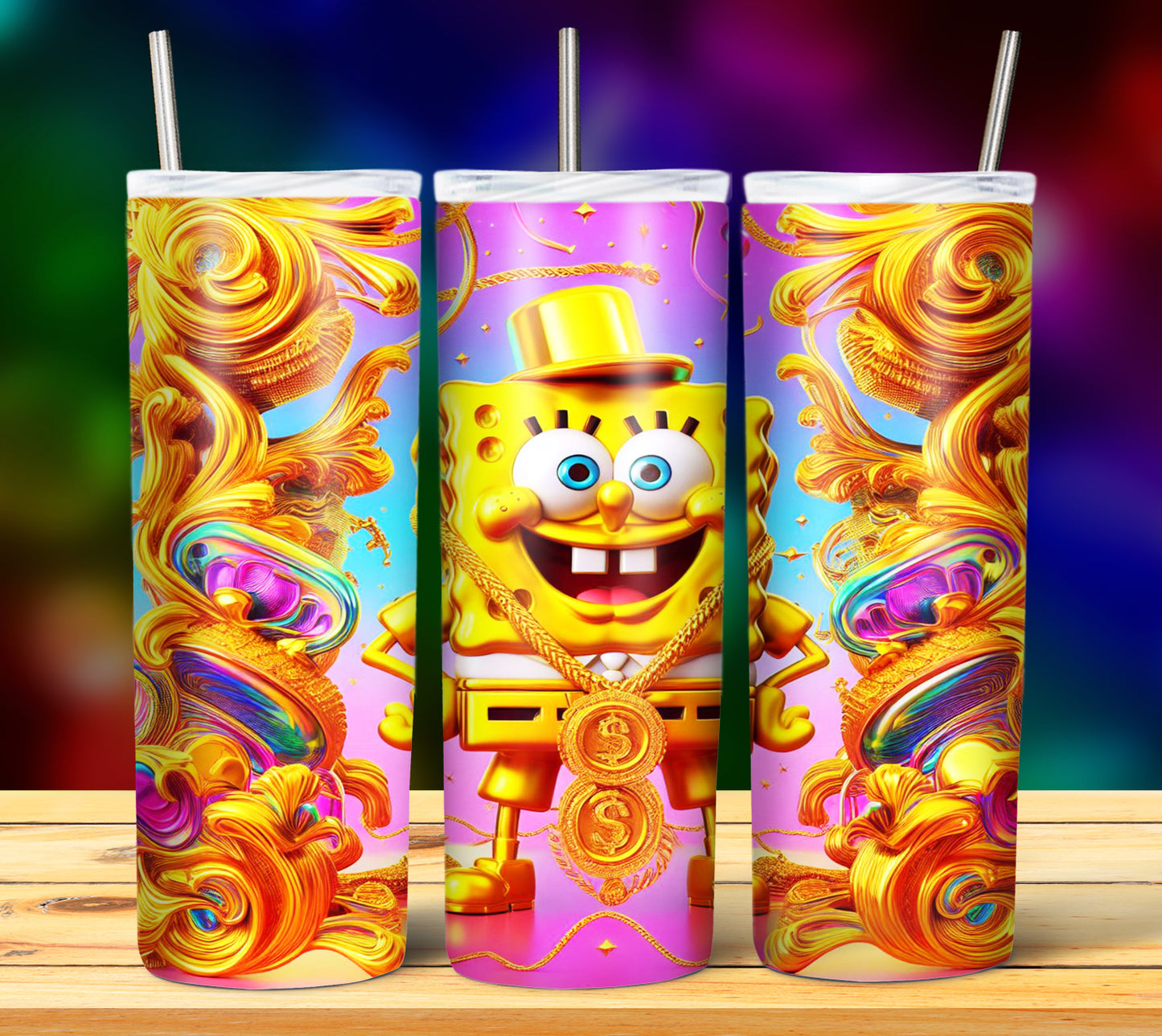 40+ Cartoon Gold Sublimation 20oz Tumbler Images Bundle