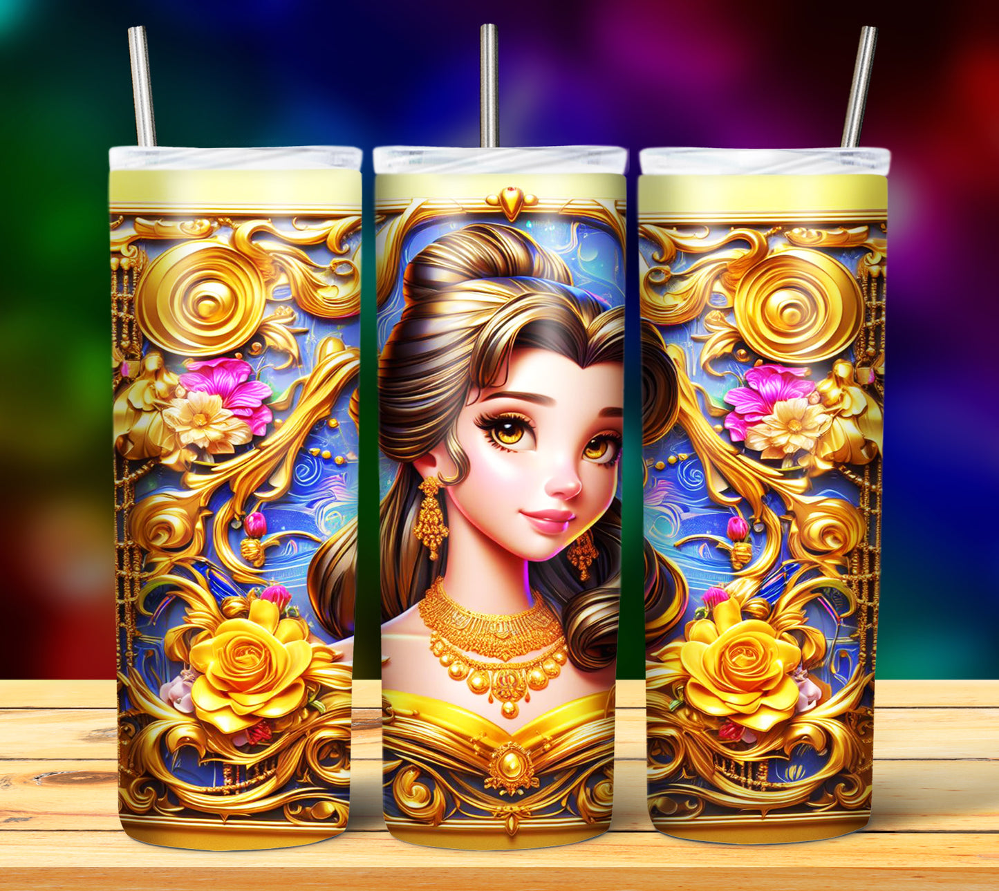 40+ Cartoon Gold Sublimation 20oz Tumbler Images Bundle