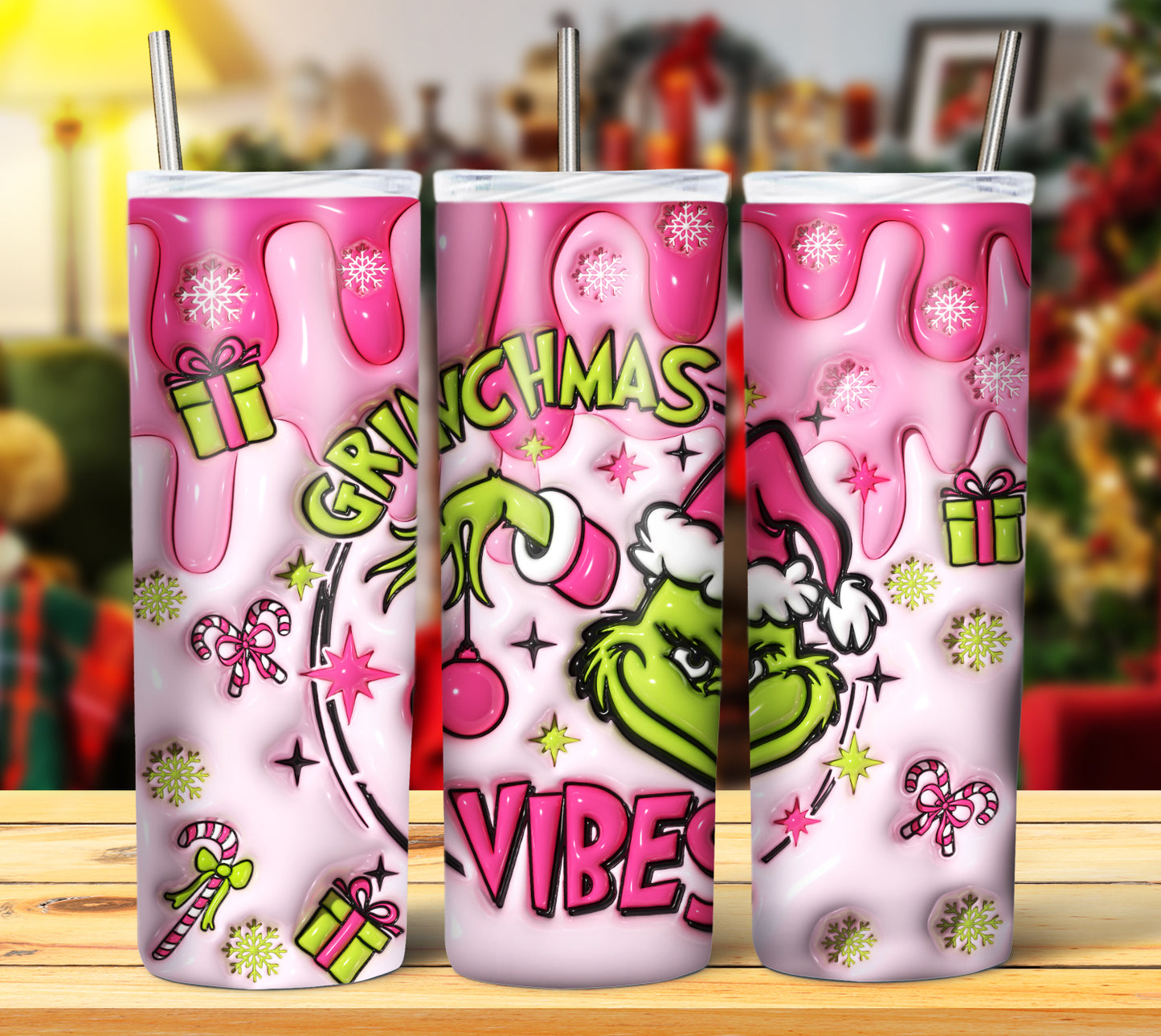 25+ 3D Inflate Christmas Sublimation 20oz Images Bundle