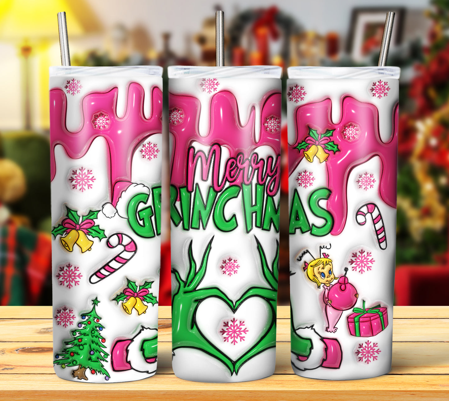 25+ 3D Inflate Christmas Sublimation 20oz Images Bundle