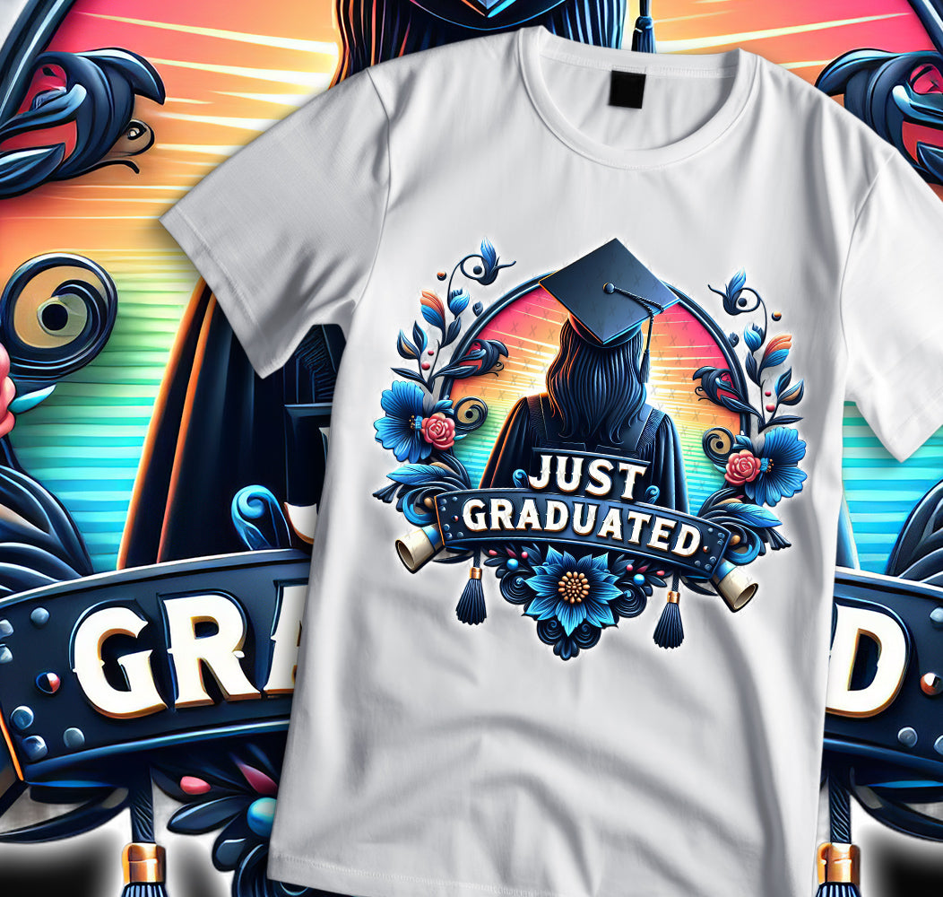 Just Graduated Sublimation/DTF T-shirt Images Bundle