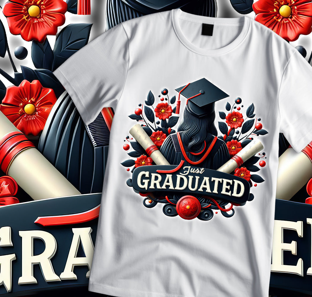 Just Graduated Sublimation/DTF T-shirt Images Bundle