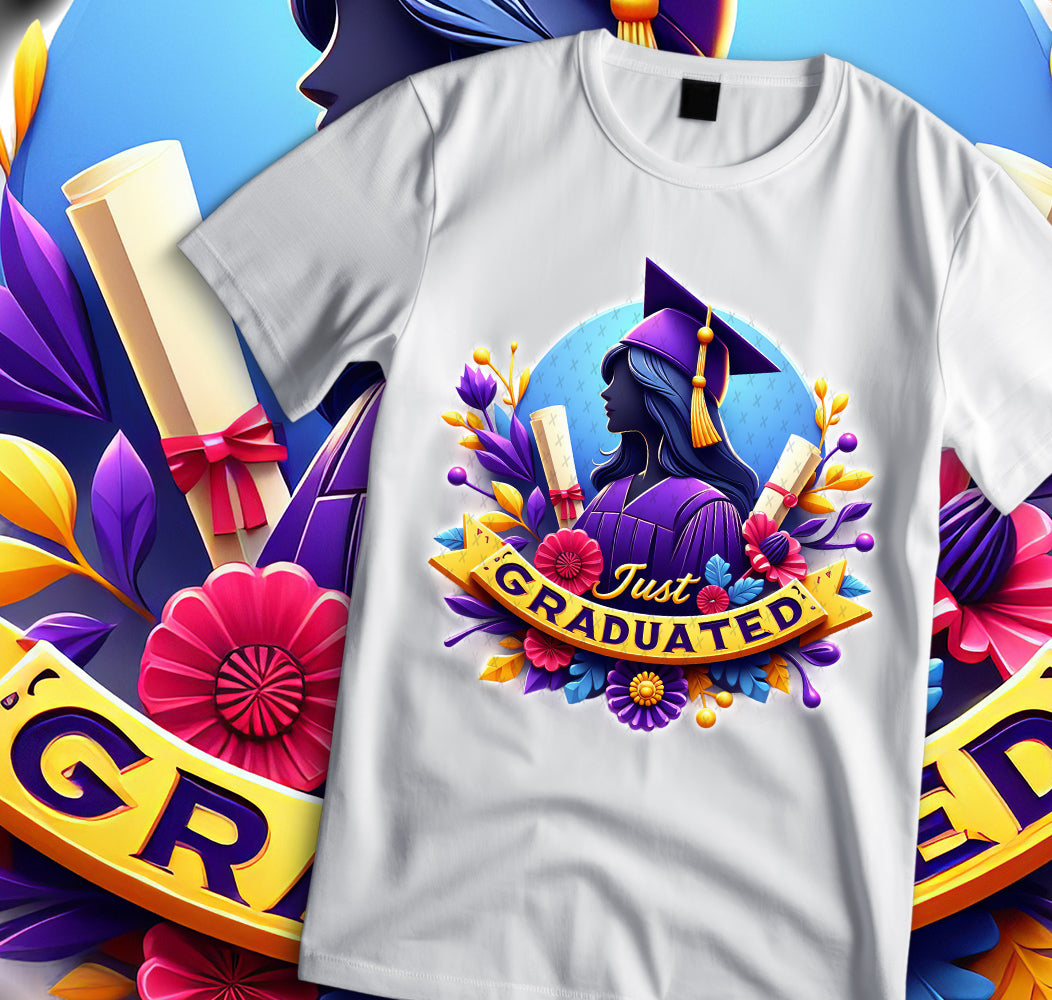 Just Graduated Sublimation/DTF T-shirt Images Bundle