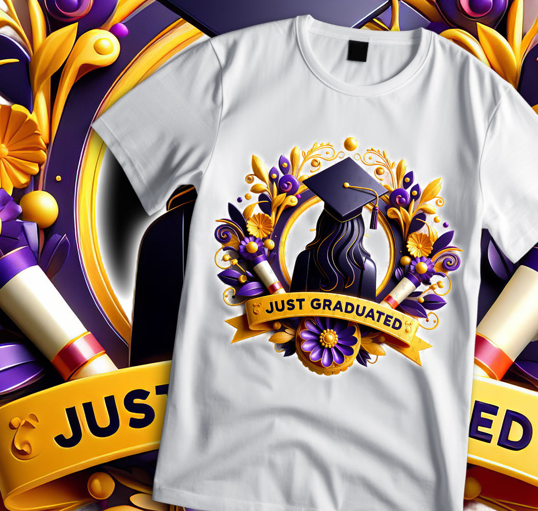 Just Graduated Sublimation/DTF T-shirt Images Bundle