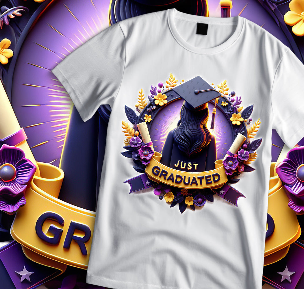 Just Graduated Sublimation/DTF T-shirt Images Bundle