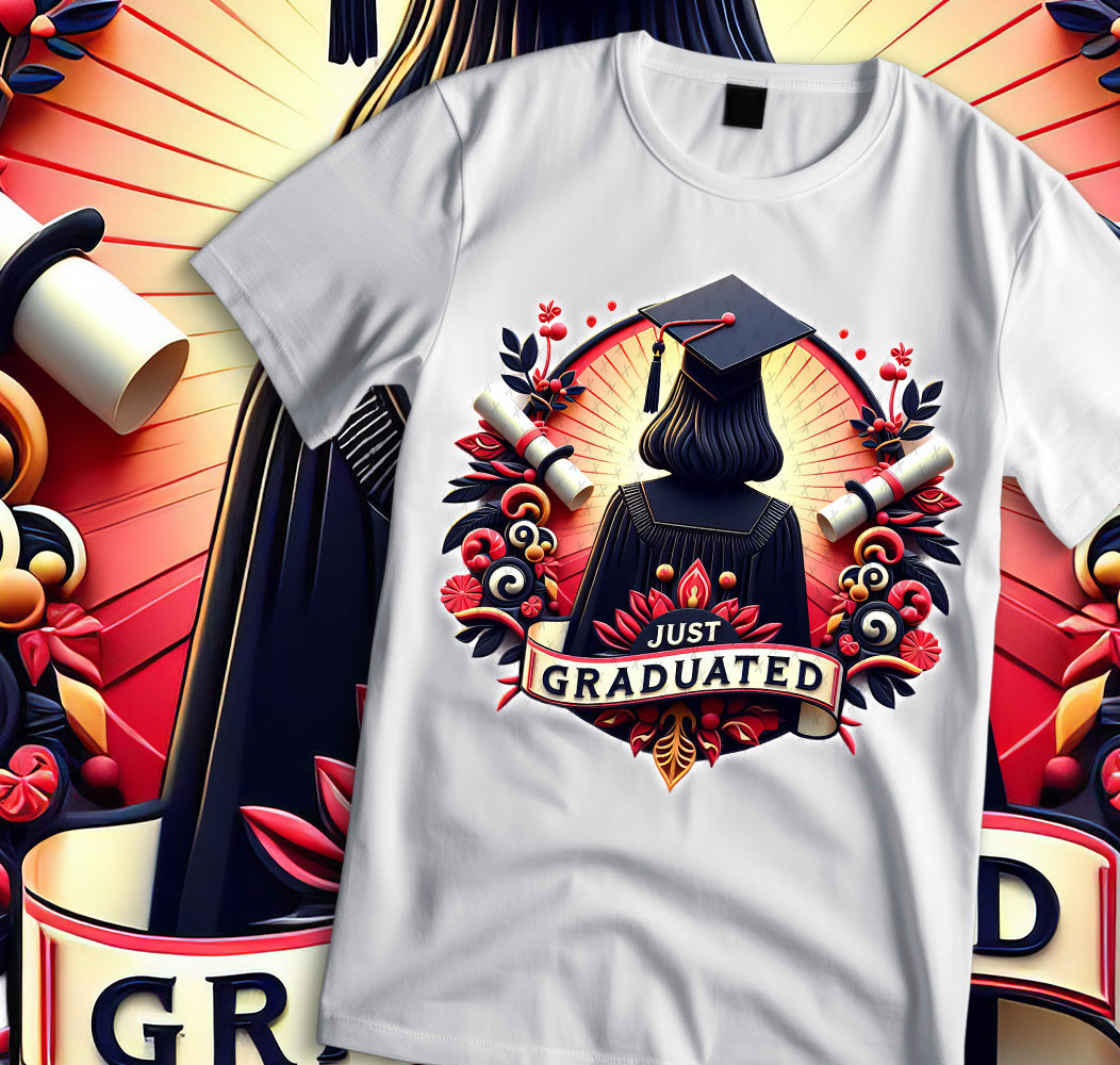 Just Graduated Sublimation/DTF T-shirt Images Bundle