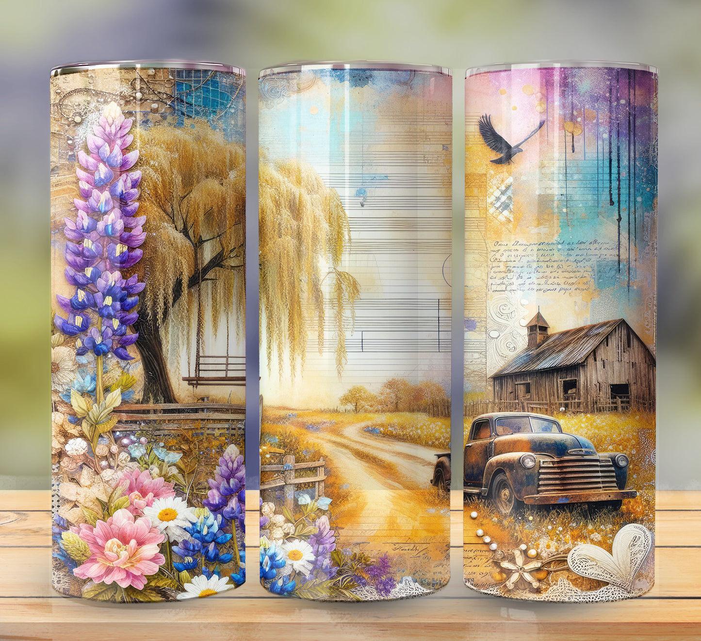 Rustic Letter 20oz Sublimation Tumbler Image Bundle