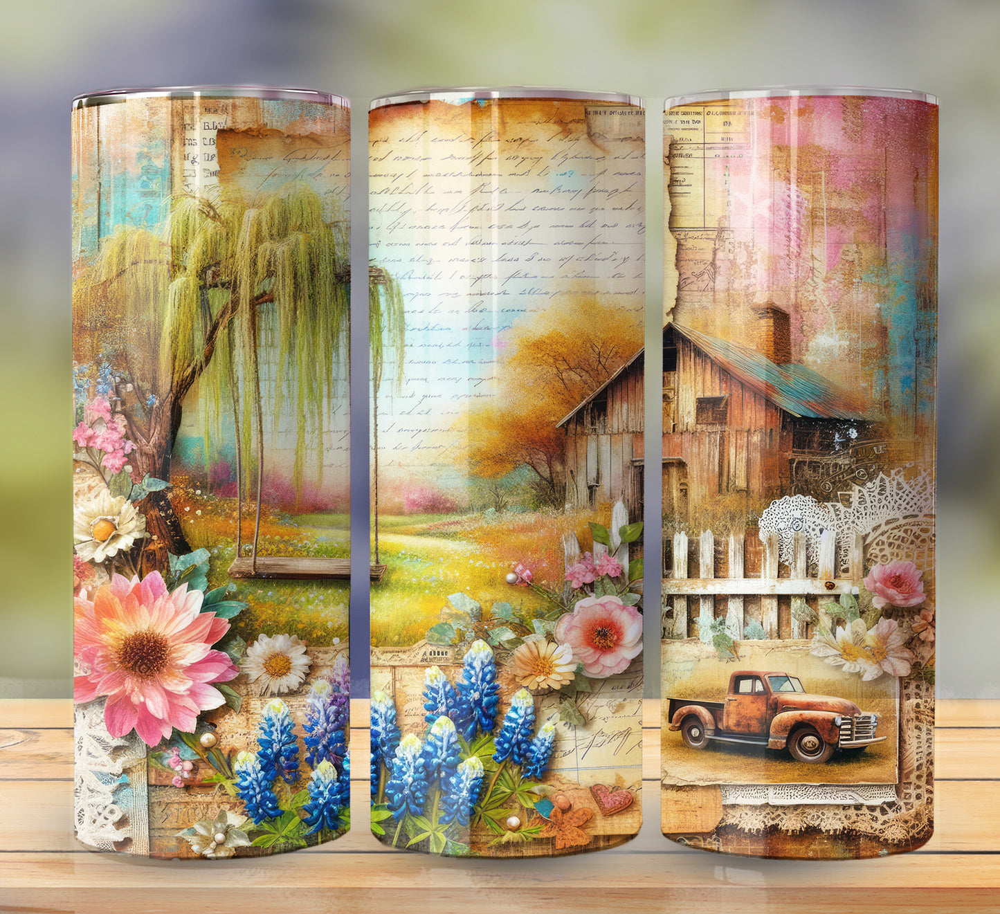 Rustic Letter 20oz Sublimation Tumbler Image Bundle