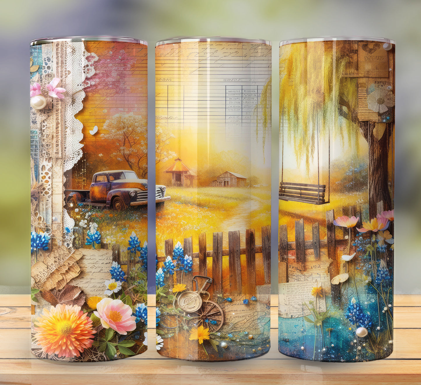 Rustic Letter 20oz Sublimation Tumbler Image Bundle