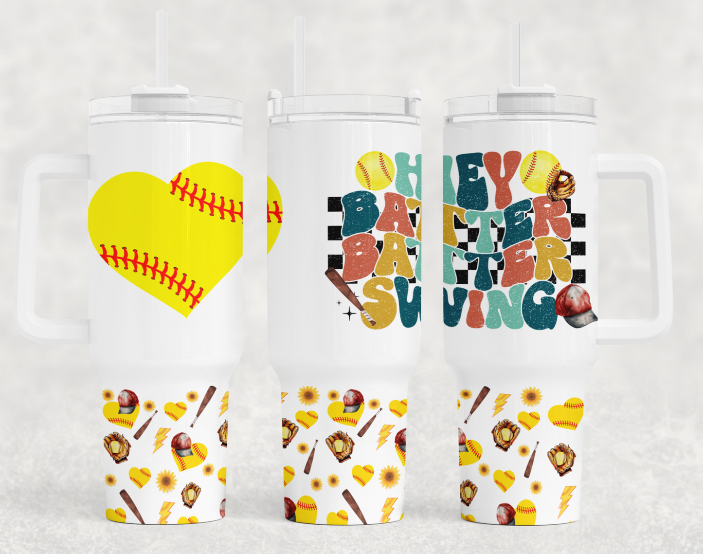 Softball Sublimation 40oz Tumbler Image