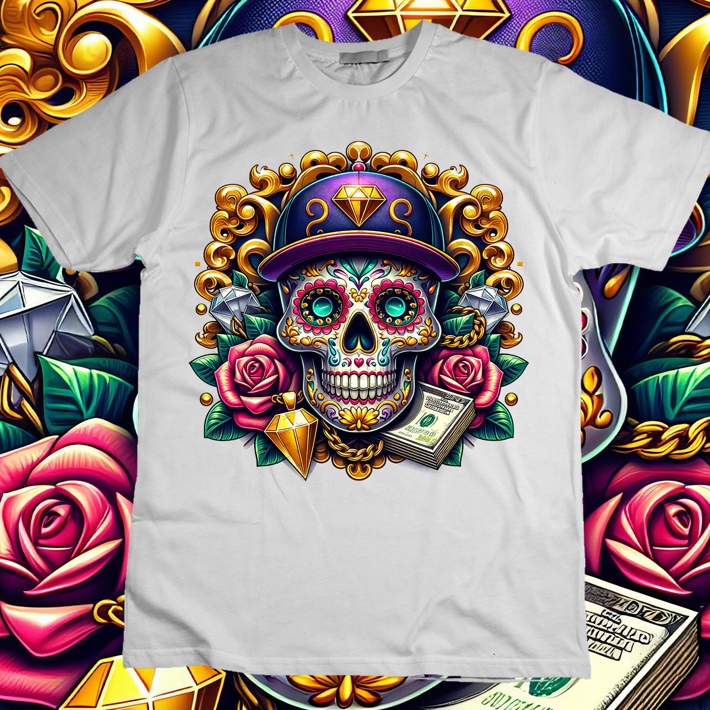 SugarSkull Sublimation T-Shirt Image Bundle