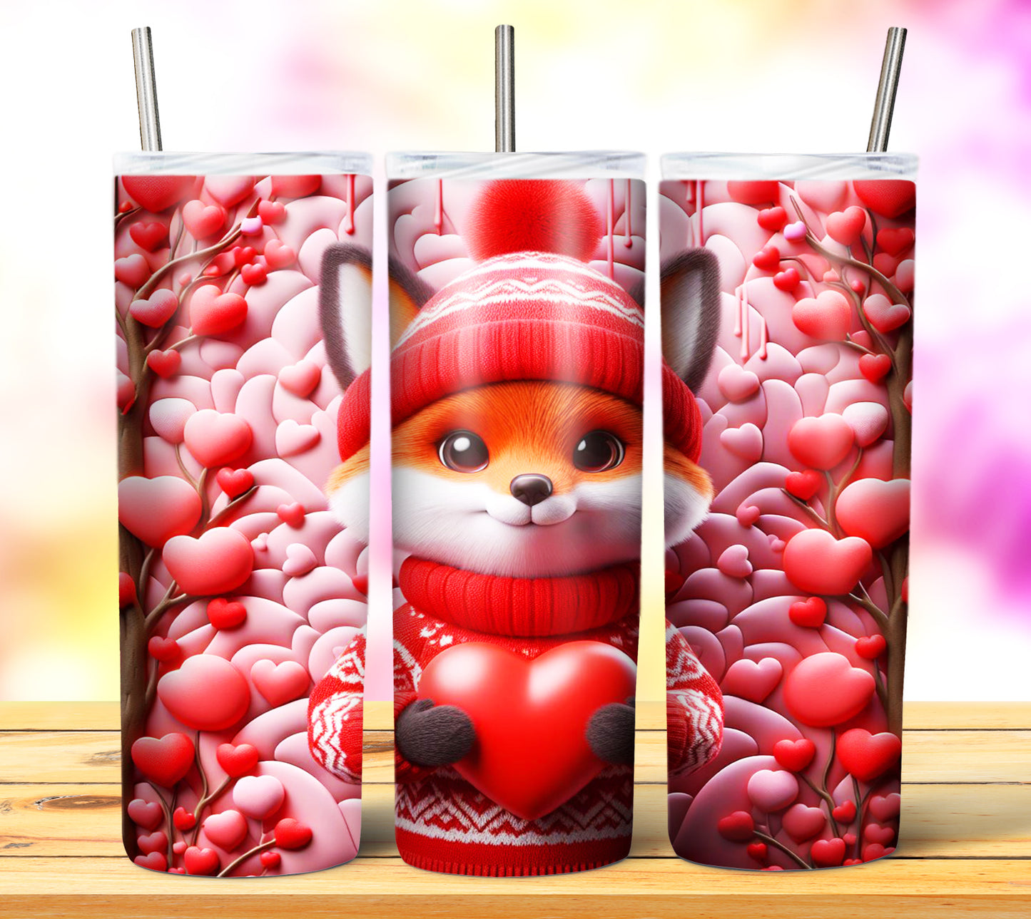 Cute Valentine Animals Sublimation 20oz Tumbler Images Bundle